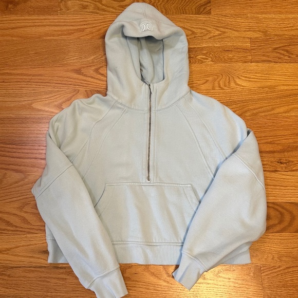 Lululemon Oversized Scuba Half Zip Hoodie Size M/L Sky Blue - Picture 1 of 4